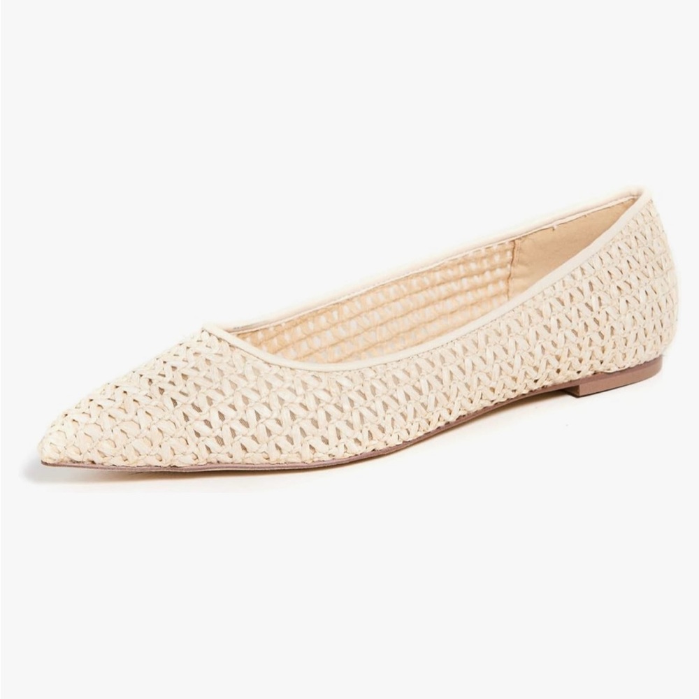 Sam Edelman Woven Off White Flats Pointed Toe, 8